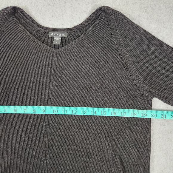 Athleta Sweater Womens Size Medium Merino Extra Fine Wool Blend Black - Picture 11 of 13